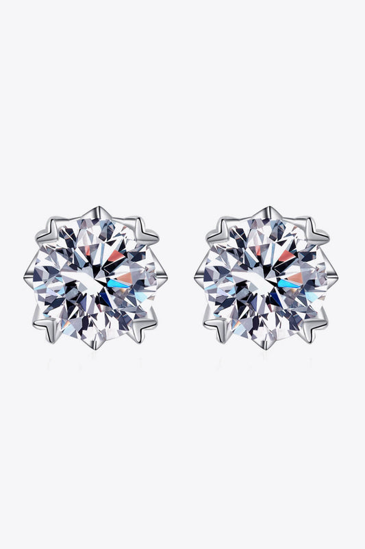 925 Sterling Silver 4 Carat Moissanite Stud Earrings