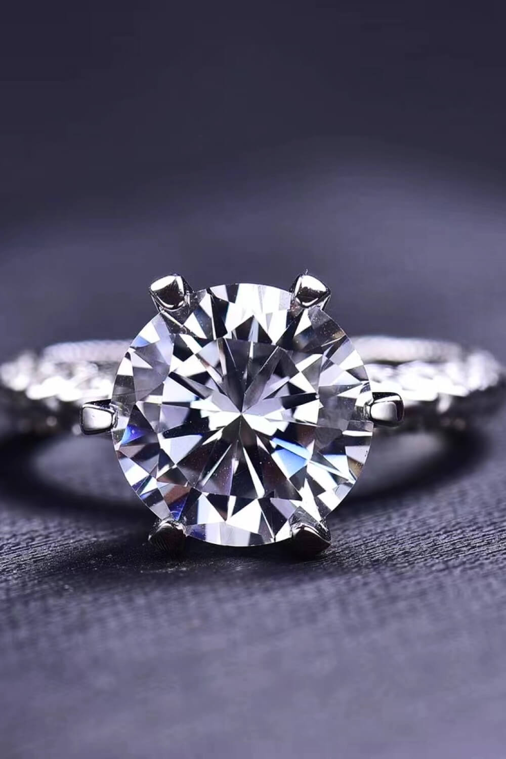 Forever Love Side Stone 5 Carat Moissanite Ring