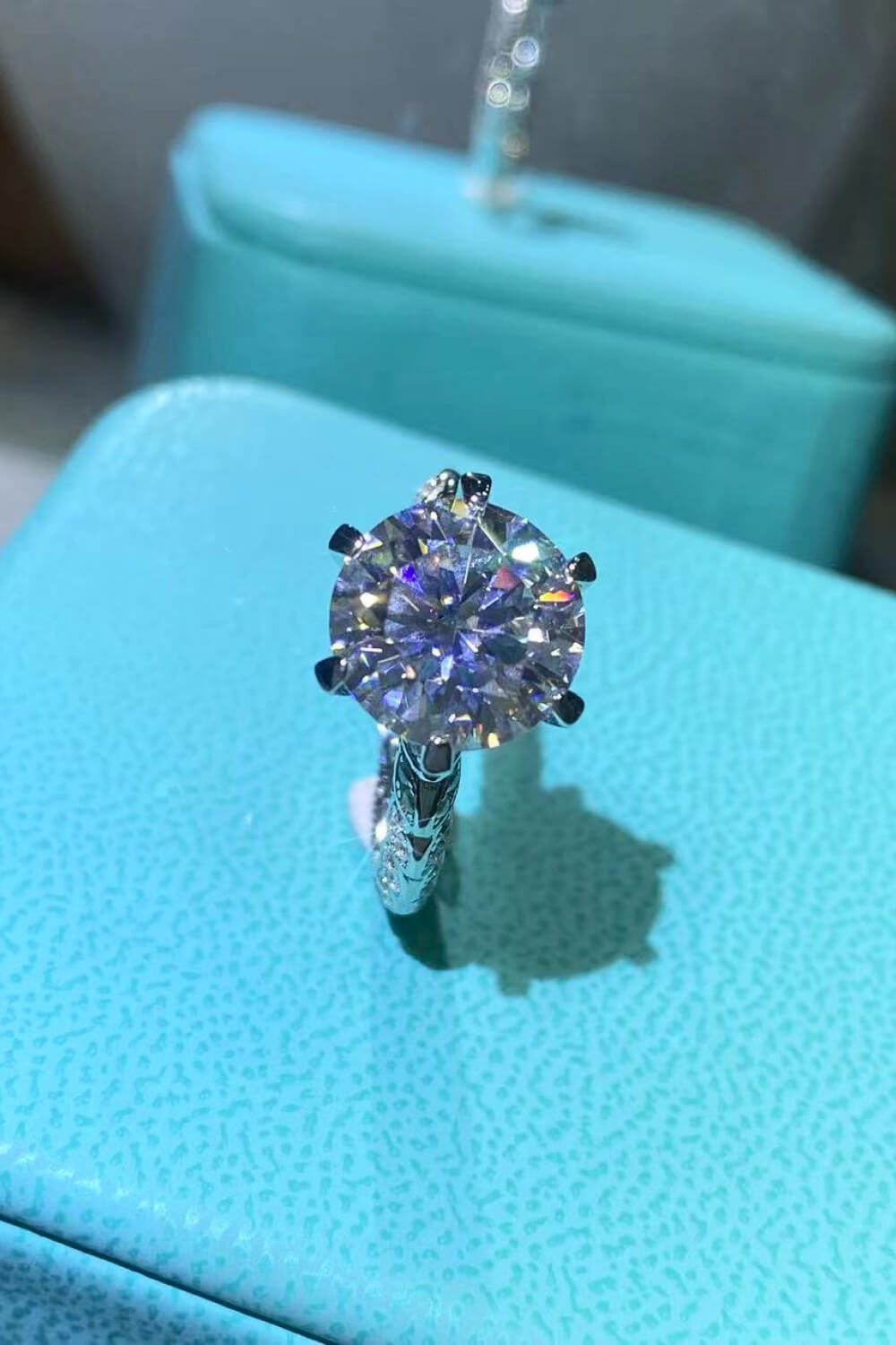 Forever Love Side Stone 5 Carat Moissanite Ring