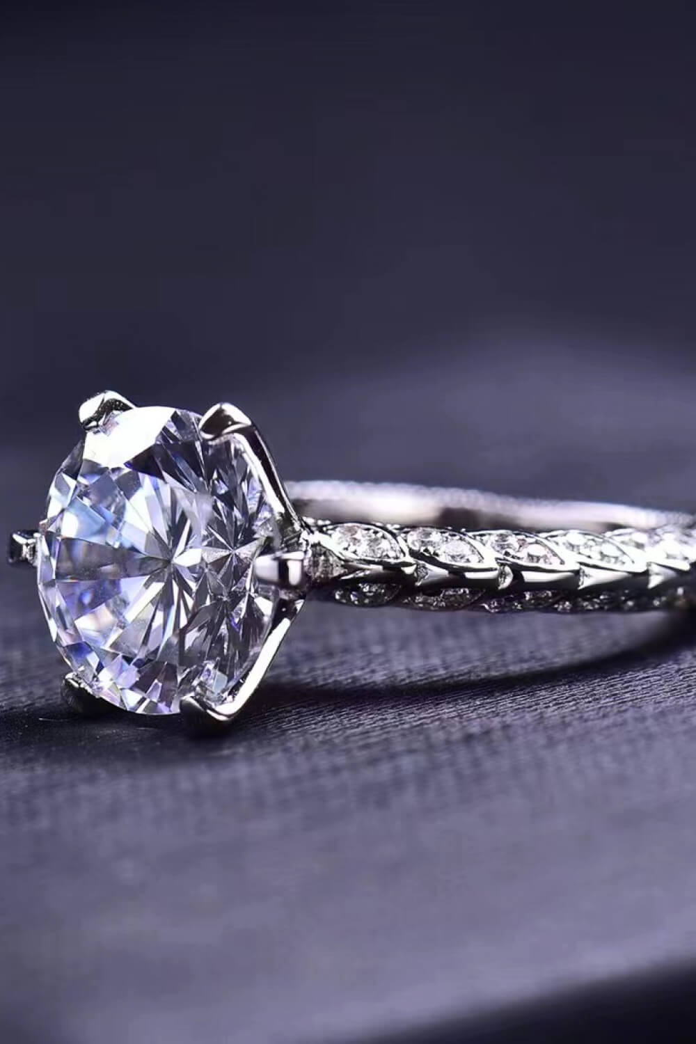 Forever Love Side Stone 5 Carat Moissanite Ring