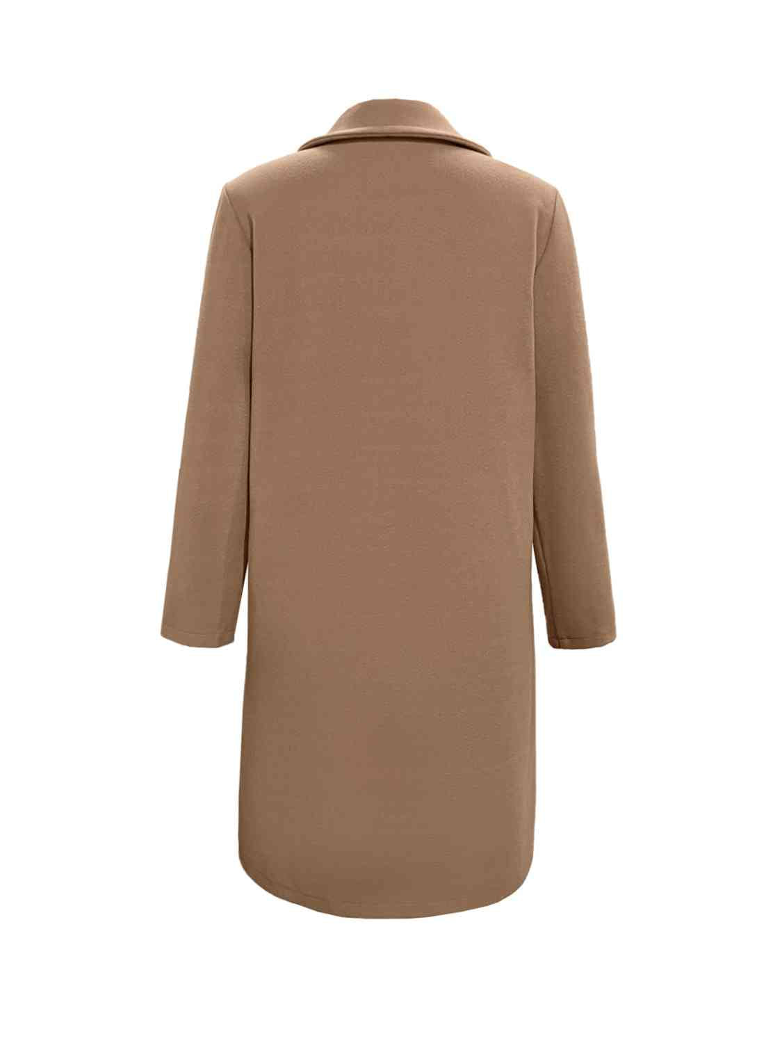 Classic Camel Collared Neck Button Up Longline Coat