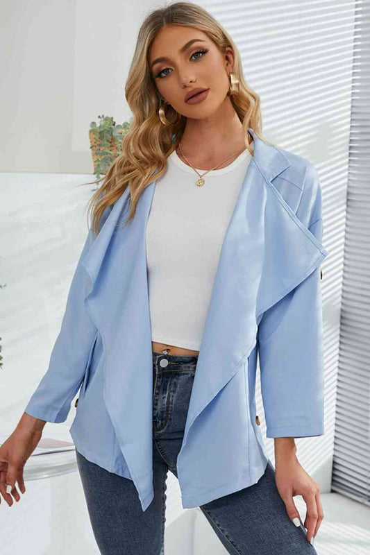 Open Front Lapel Cardigan